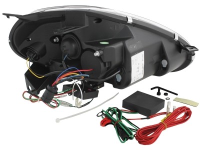 Koplampen Fiat Grande Punto 05-08 Devil Eyes real DRL LED Chroom