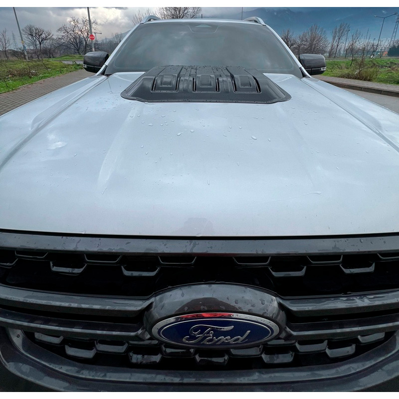 Motorkapluchtinlaat (Scoop)  Ford Ranger T9 2022- - Matzwart