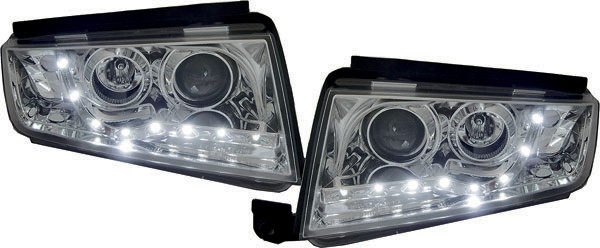 Koplampen Skoda Fabia 99-07 DRL Look Chroom