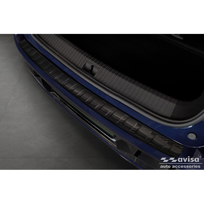 Echt 3D Carbon Achterbumperprotector  Renault Megane E-Tech 2021- 'Ribs'