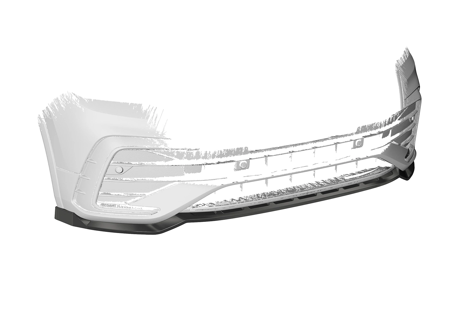 Voorspoiler VW Tiguan II (Typ AD1) R-Line 09/2020–heden (Facelift) – CSR Automotive – Glans Zwart