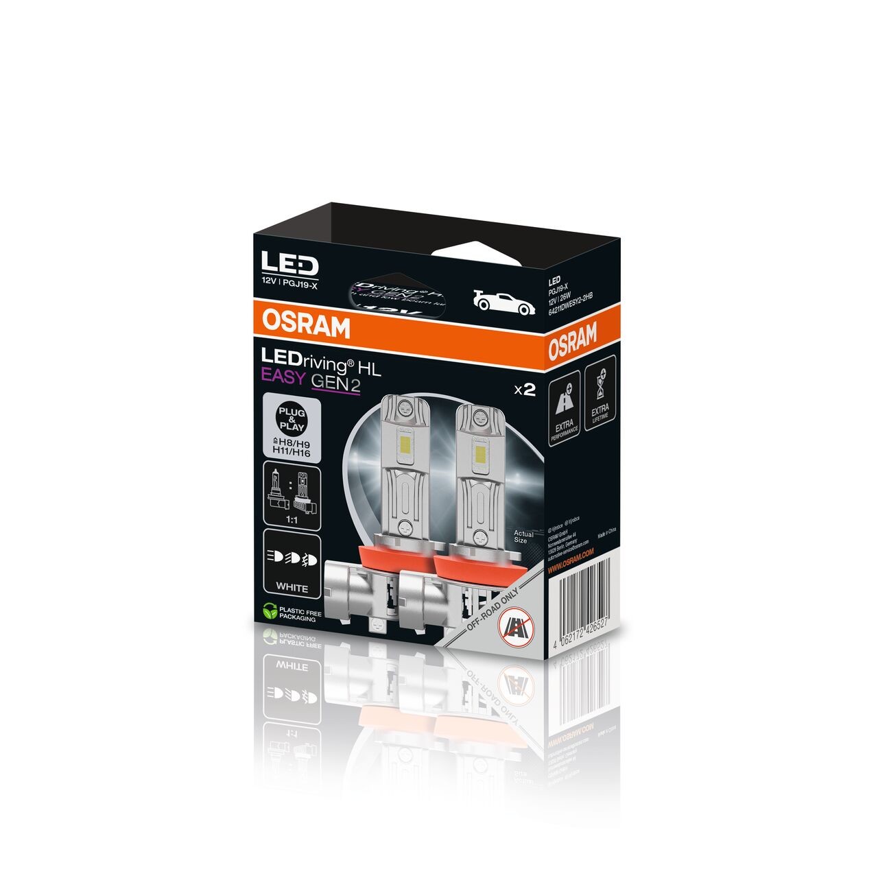 OSRAM LEDriving HL EASY Gen.2 H8 / H9 / H11 / H16 LED Lampen 12V 6500K