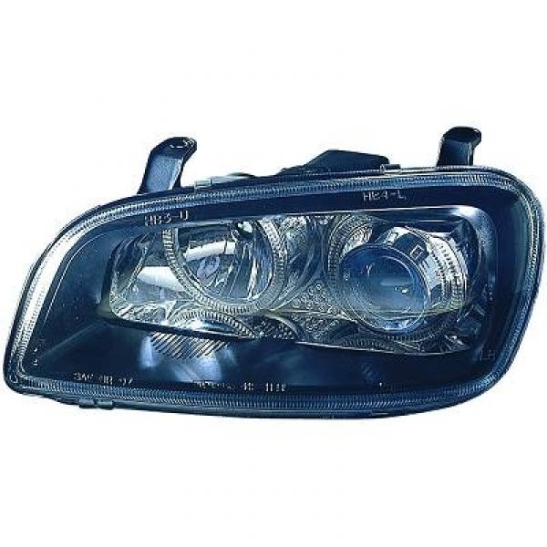 Koplampen RAV 4 97-01 HELDERGLAS/ZWART/STADSLICHTRINGEN
