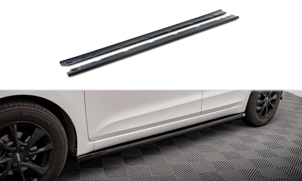 Zijskirts Hyundai I20 FL  2018 - 2020 Maxton Glans Zwart