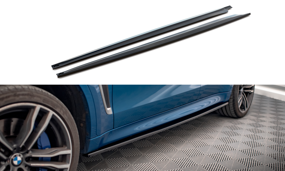 Zijskirts BMW X6M F86 Maxton Glans Zwart