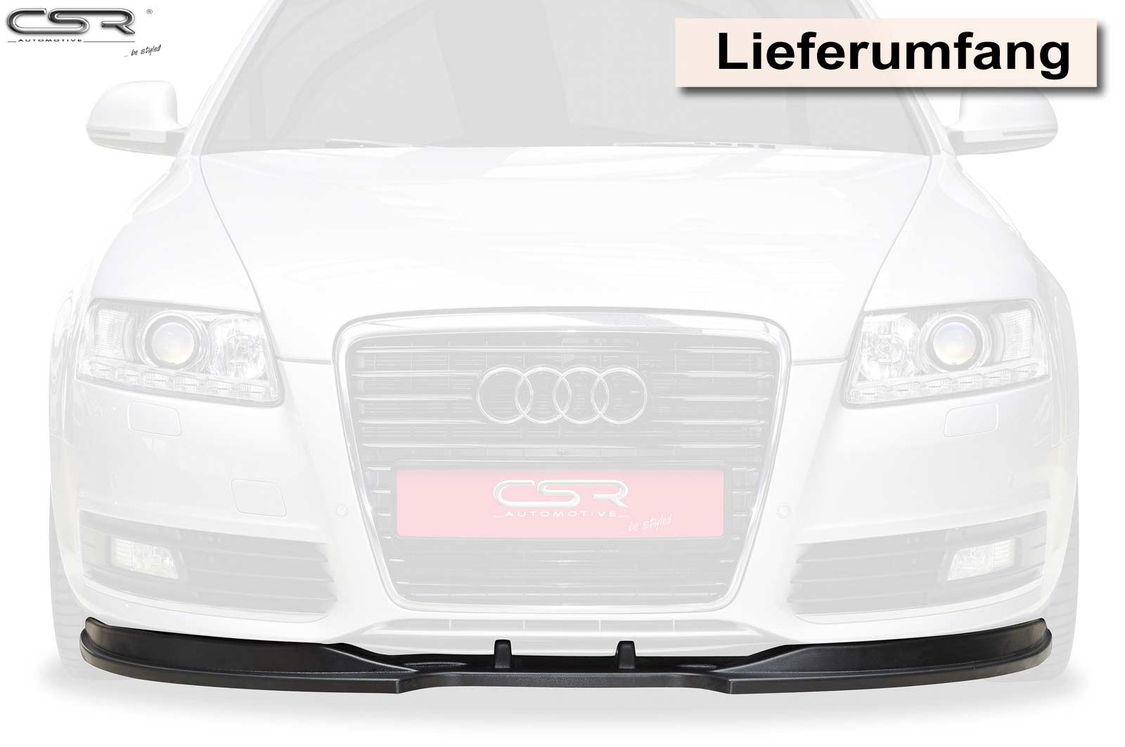 Voorspoiler Audi A6 4F S-Line Glans Zwart – 09/2008–2011