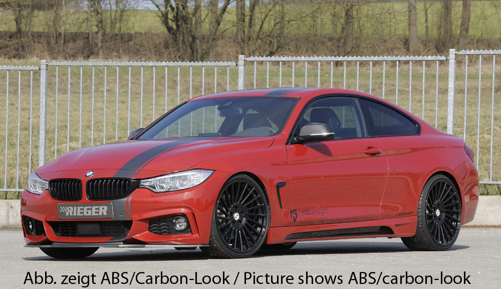 Voorspoiler BMW 4 Serie M Pakket F32 F33 F36 Rieger Glans Zwart