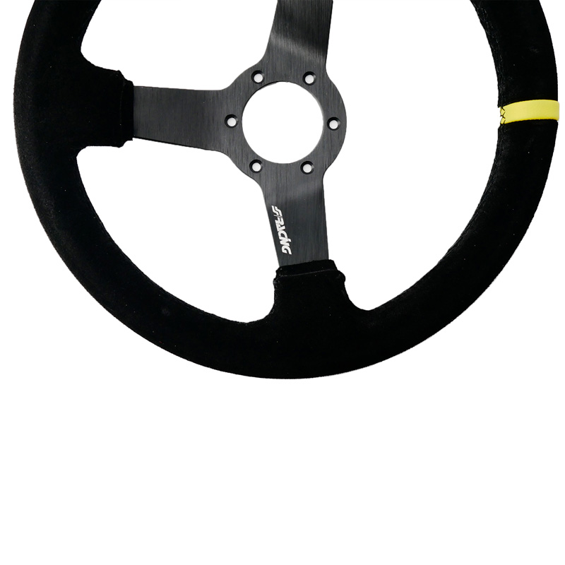 Simoni Racing Universeel Sportstuur Carrera - Zwart Suède - Diameter 320mm