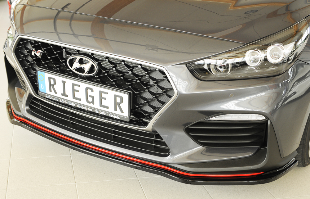 Voorspoiler Hyundai i30 N(-Performance) (PDE) 5-dr 2017-... Zwart Glans Rieger