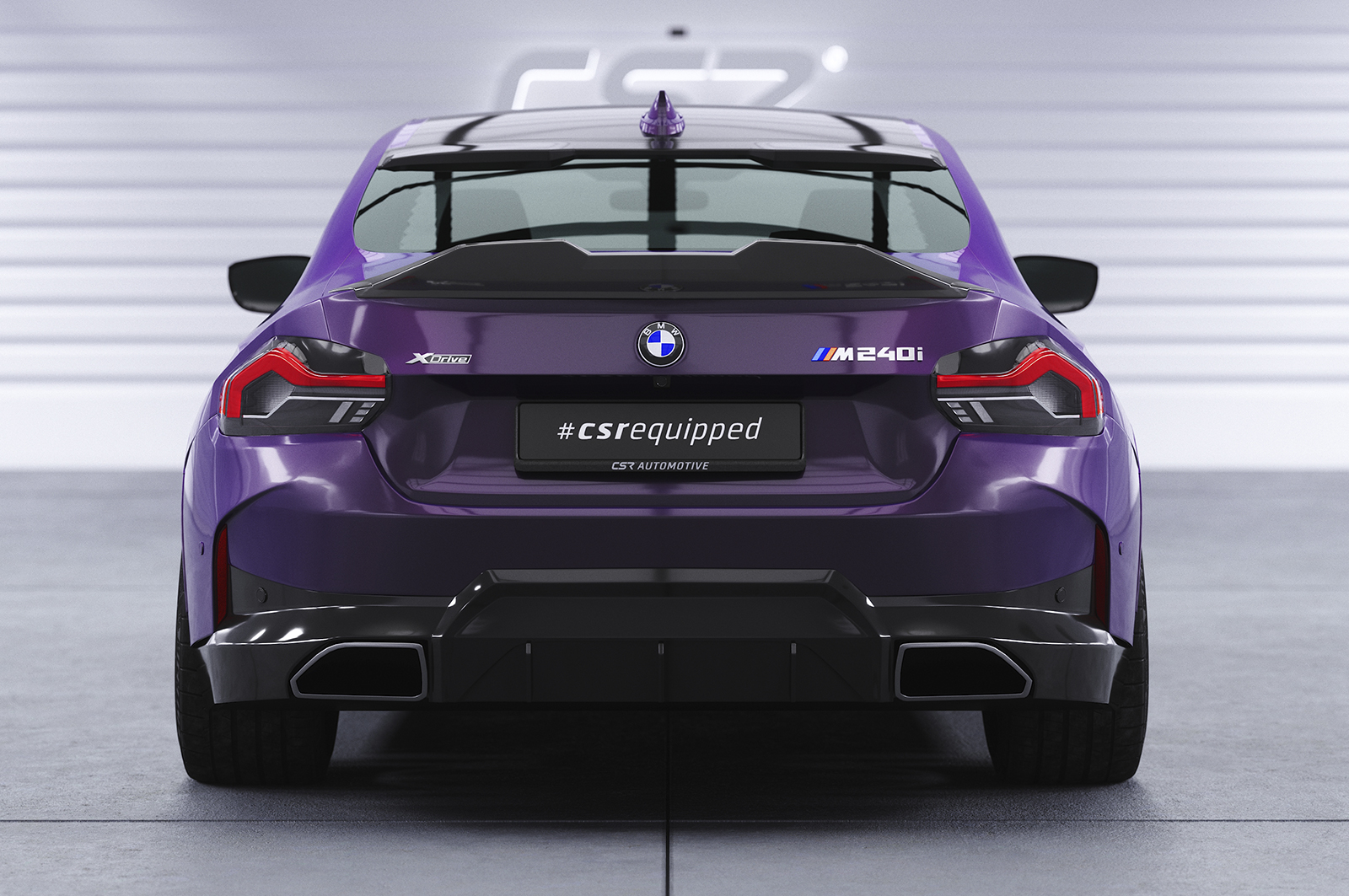 Spoiler BMW 2 Serie G42 / M2 G87 CSR Glans Zwart