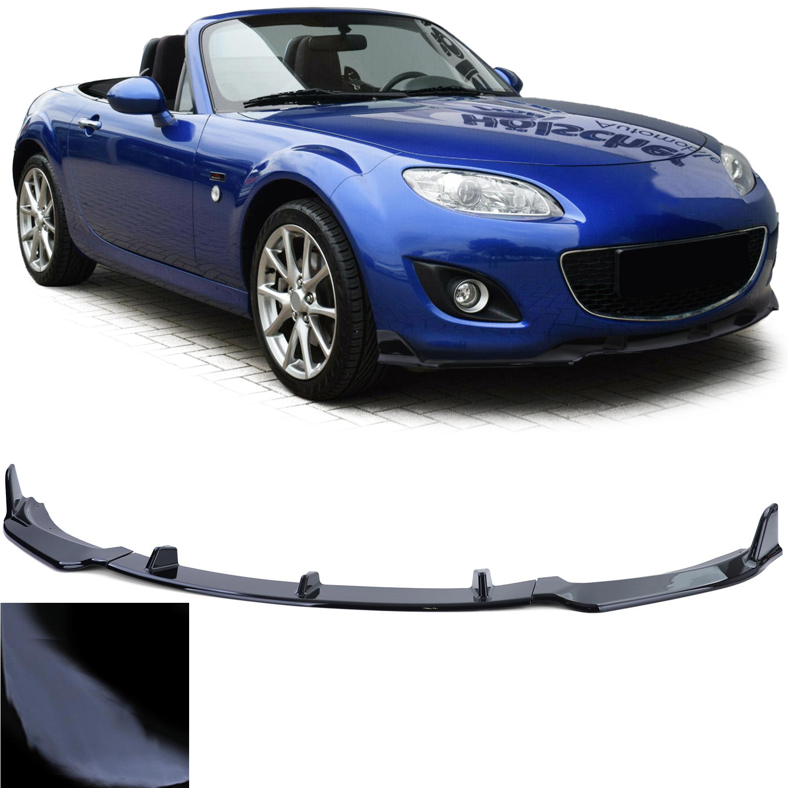 Voorspoiler Mazda MX5 NC Facelift 08-14 Glans Zwart