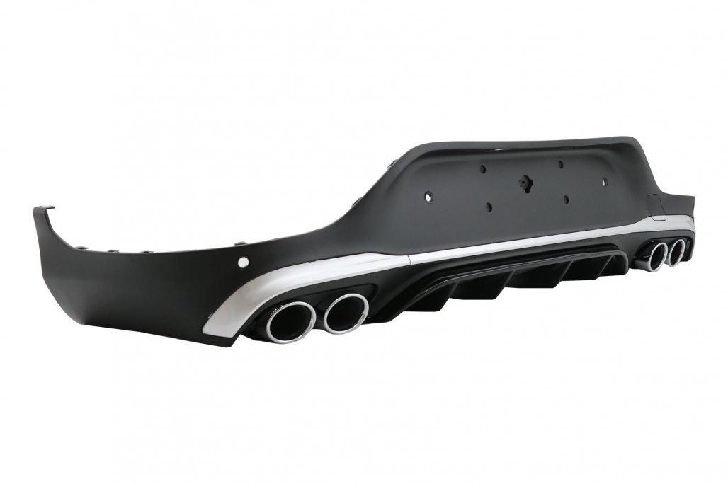 Diffusor Mercedes GLC C253 (2020-..) Coupe Facelift GLC43 incl. Uitlaat Stukken Zilver