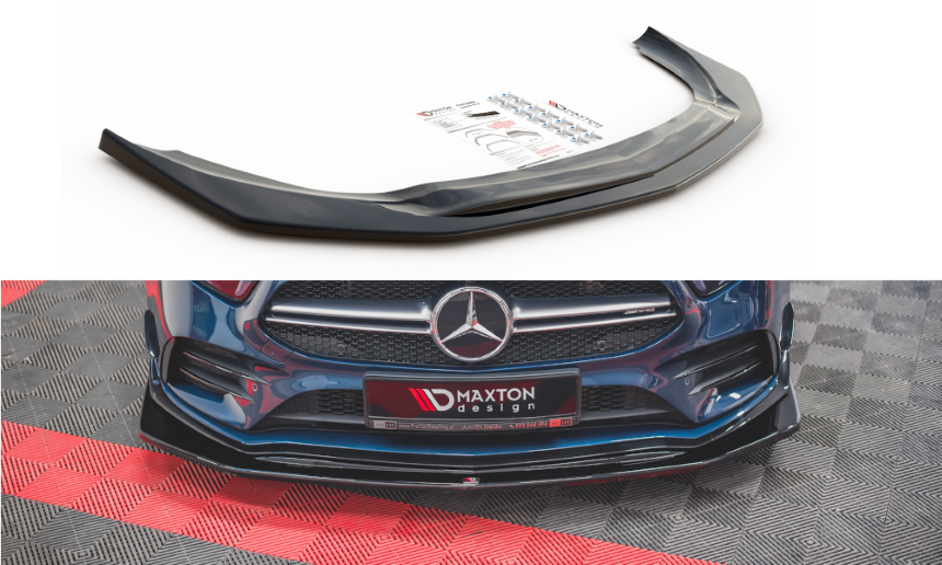 Voorspoiler V.3 Mercedes A35 AMG W177 Maxton Design glans zwart