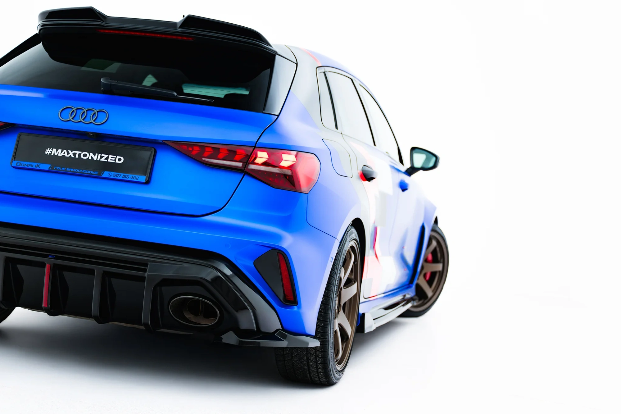 Zij-Diffuser Audi RS3 Sportback 8Y Facelift Maxton Glans Zwart V.1