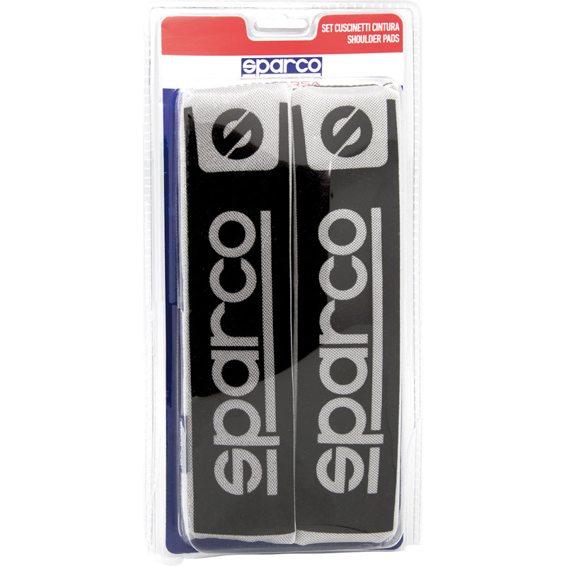 Sparco Gordelhoezen - Zwart/Grijs + Logo - 2 stuks