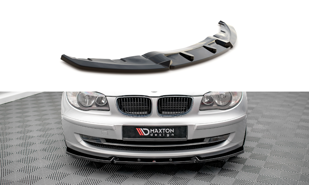 Voorspoiler V.3 BMW 1 Serie E87 FL Maxton Glans Zwart