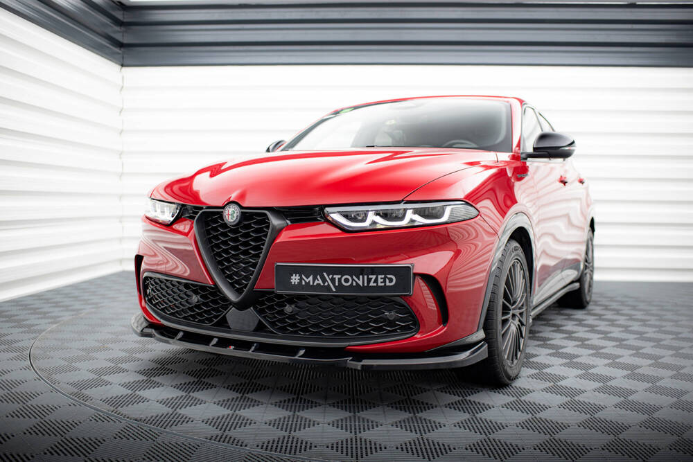Voorspoiler V.2 Alfa Romeo Tonale Maxton Glans Zwart