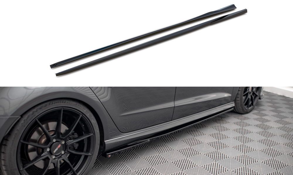 Zijskirts Audi S3 Sportback 8V FL Maxton Glans Zwart