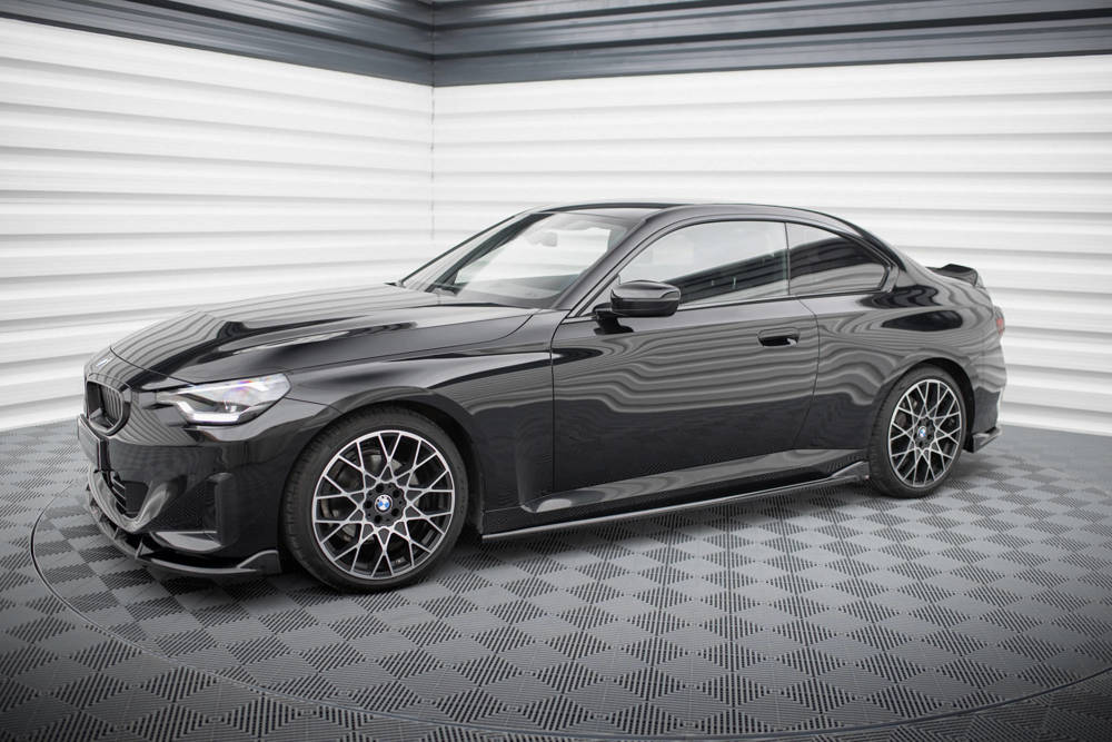 Zijskirts V.2 BMW 2 Serie Coupe G42 Maxton Glans Zwart