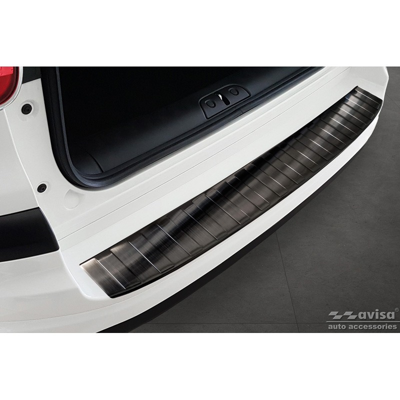 Zwart RVS Achterbumperprotector  Fiat 500L Facelift 2017- 'Ribs'