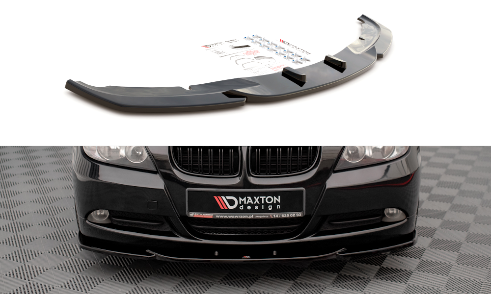 Voorspoiler V.2 BMW 3-Serie E90 Maxton Glans Zwart