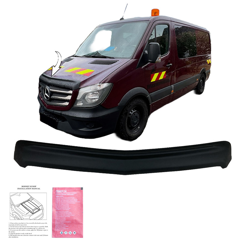 Motorkapbeschermer (steenslagcover)  Mercedes Sprinter W906 Facelift 2014-2018 - Versie 2 - Matzwart