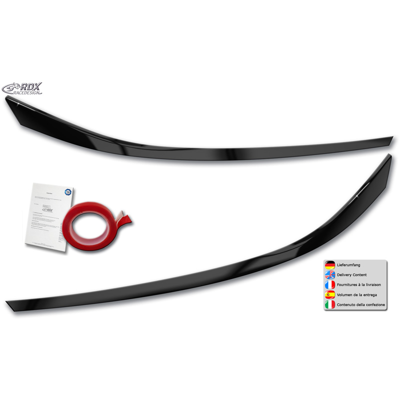 RDX Koplampspoilers  Hyundai i20 2020- (ABS Glanzend Zwart)