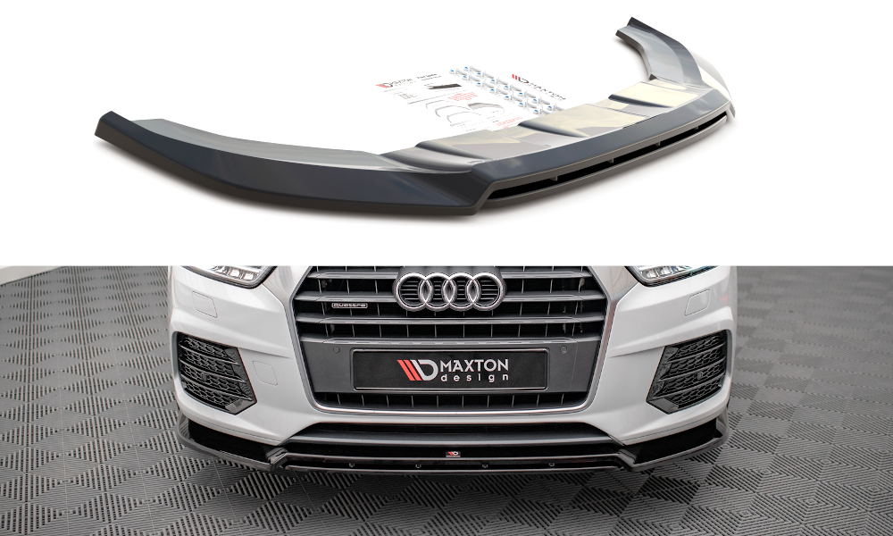 Voorspoiler V.2 Audi Q3 S-Line 8U FL Maxton Glans Zwart