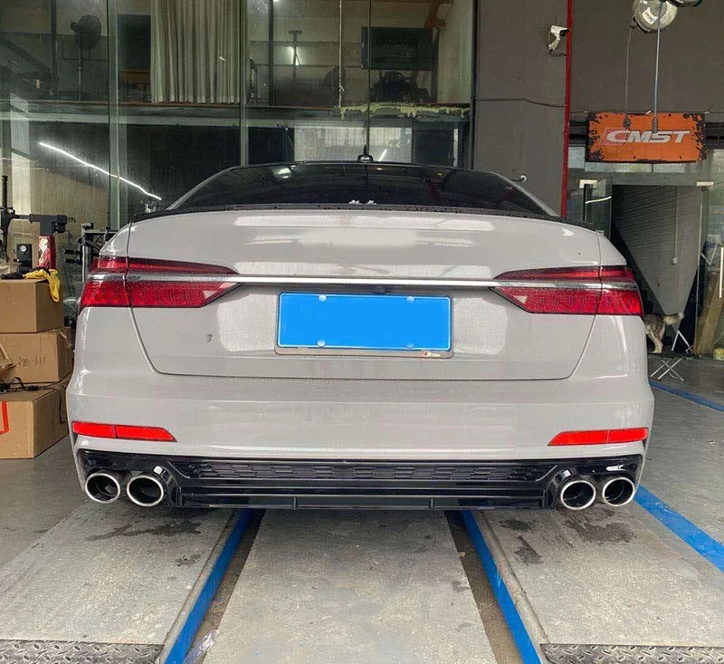 Diffuser Audi A6 C8 S6 Look Glans Zwart voor standaard bumper
