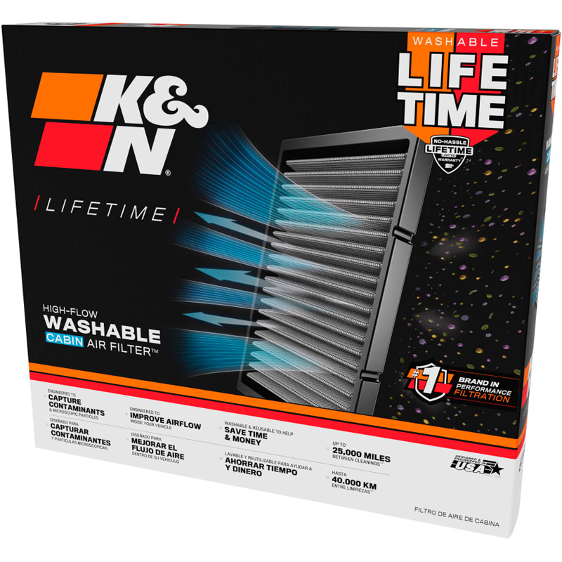 K&N interieurfilter  Audi A4 / A5 / A6 / A7 / A8 / Q5 / Q6 /Q7 / Q8 (incl. S, RS, Quattro, Avant, Sportback varianten) (VF3027)