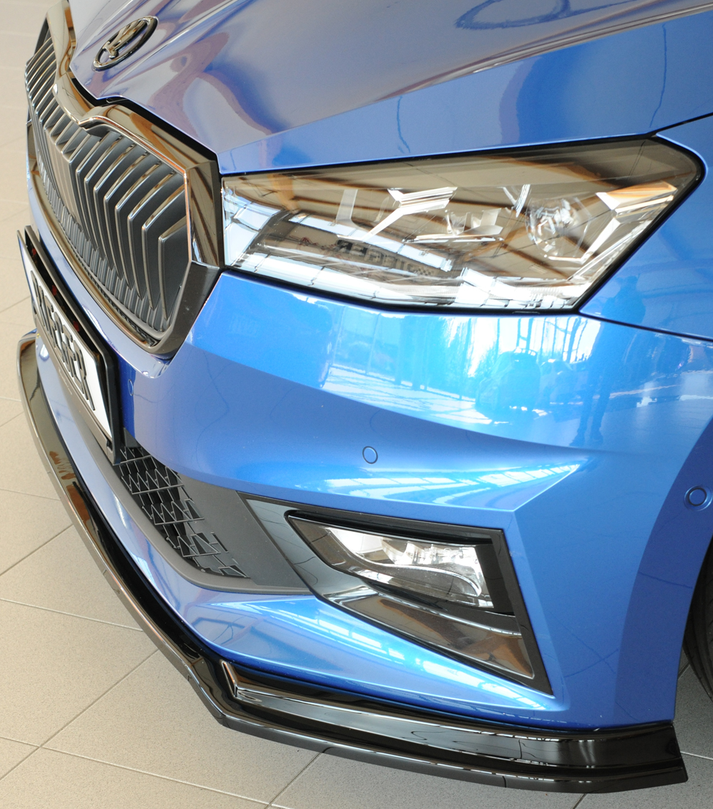 Voorspoiler Škoda Fabia (PJ) – 06/2021 – Glans Zwart