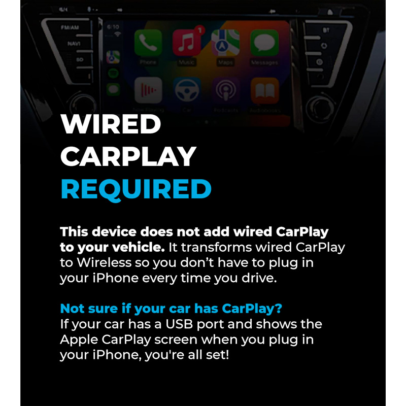 AutoSky WUA-8 Draadloze CarPlay en Android Auto Adapter – USB Dongle - Sapphire Edition