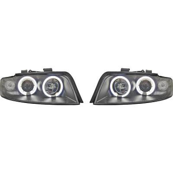 Koplampen Audi A4 8E 01-04 CCFL Angel Eyes Zwart