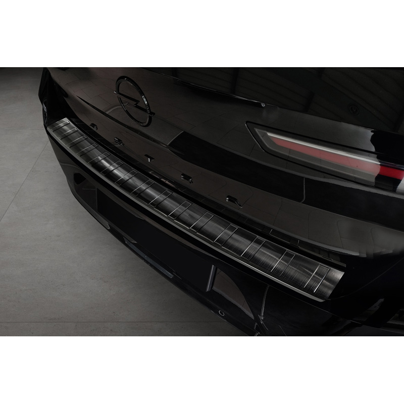 Zwart RVS Achterbumperprotector  Opel Astra L HB 5-deurs 2021- 'Ribs'