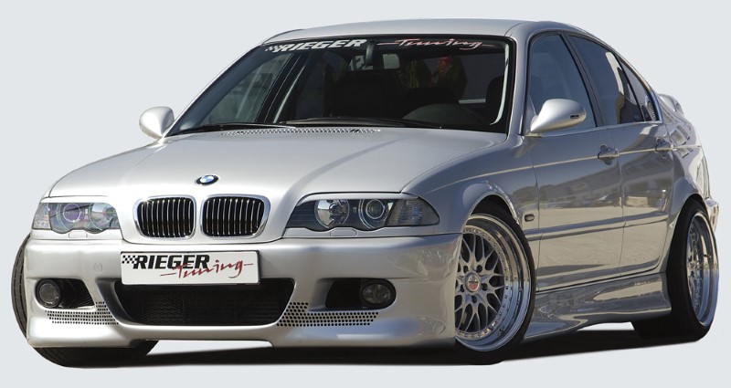 Voorbumper M3 look BMW E46 coupe/cabrio Rieger met gaatjes