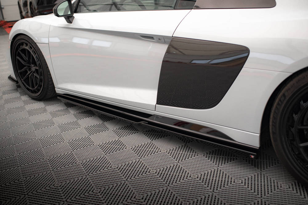 Zijskirts V.2 Audi R8 Facelift  2018 - 2021 Maxton Glans Zwart