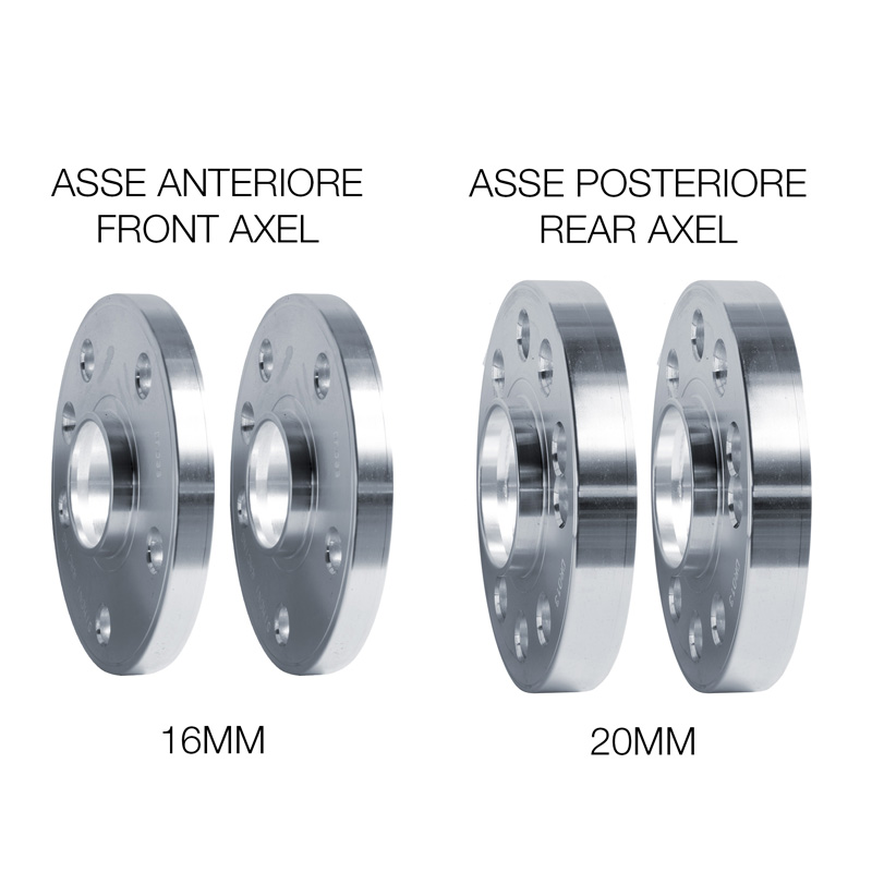Simoni Racing Aluminium Spoorverbreder Set - 2x16mm(VA) - 2x20mm(AA) (Naaf 72,6mm) inclusief wielbouten -  BMW diversen