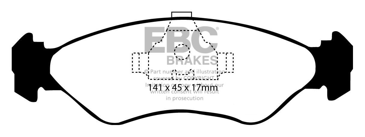 EBC Brakes FORD Fiesta 1.4 89-95 Remblokken voorzijde greenstuff