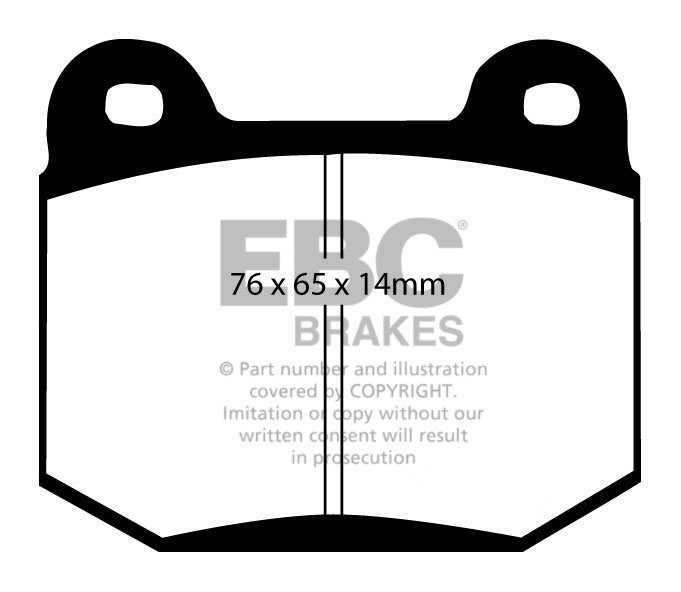 EBC Brakes MG ZT 4.6 2004-2005 Remblokken achterzijde yellowstuf