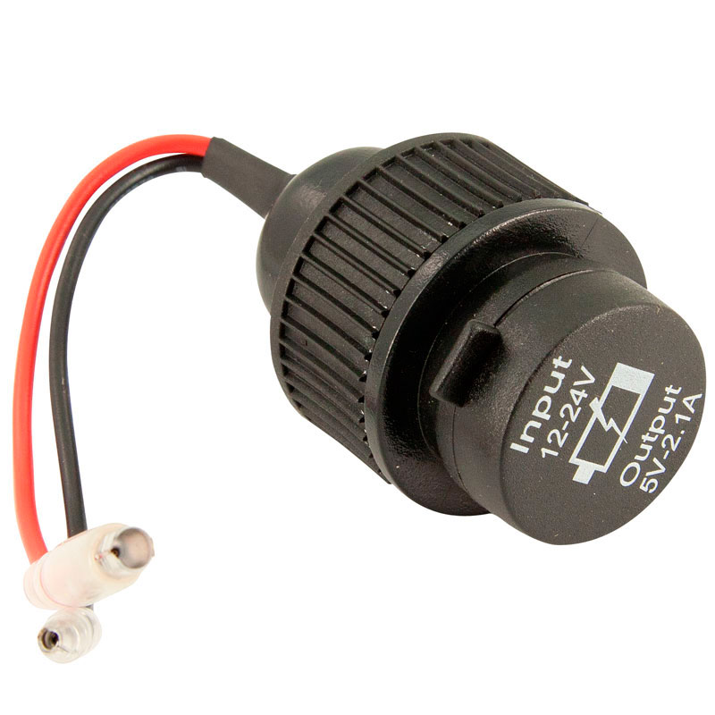 USB adapter - 2 poorten 5V-2.1A - inbouw - zwart