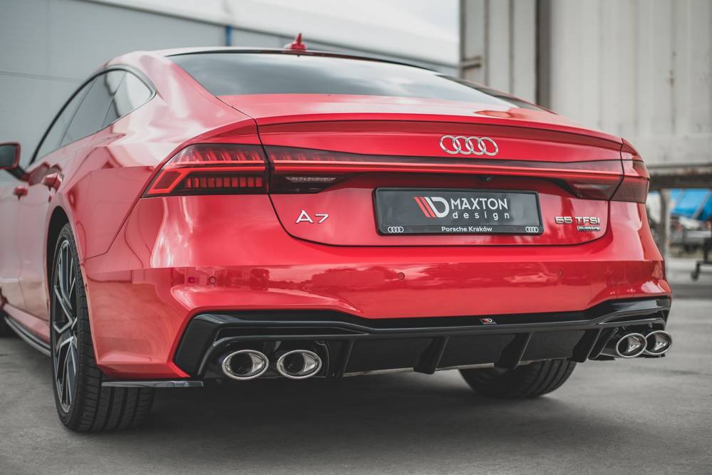 Diffuser Audi A7 C8 S-Line Maxton Glans Zwart Chrome Sierstukken
