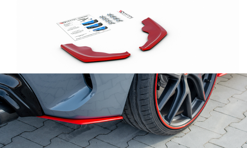 Achter Diffusors zijkanten BMW 1 Serie F40 M-Pack/ M135i Glans Rood V2