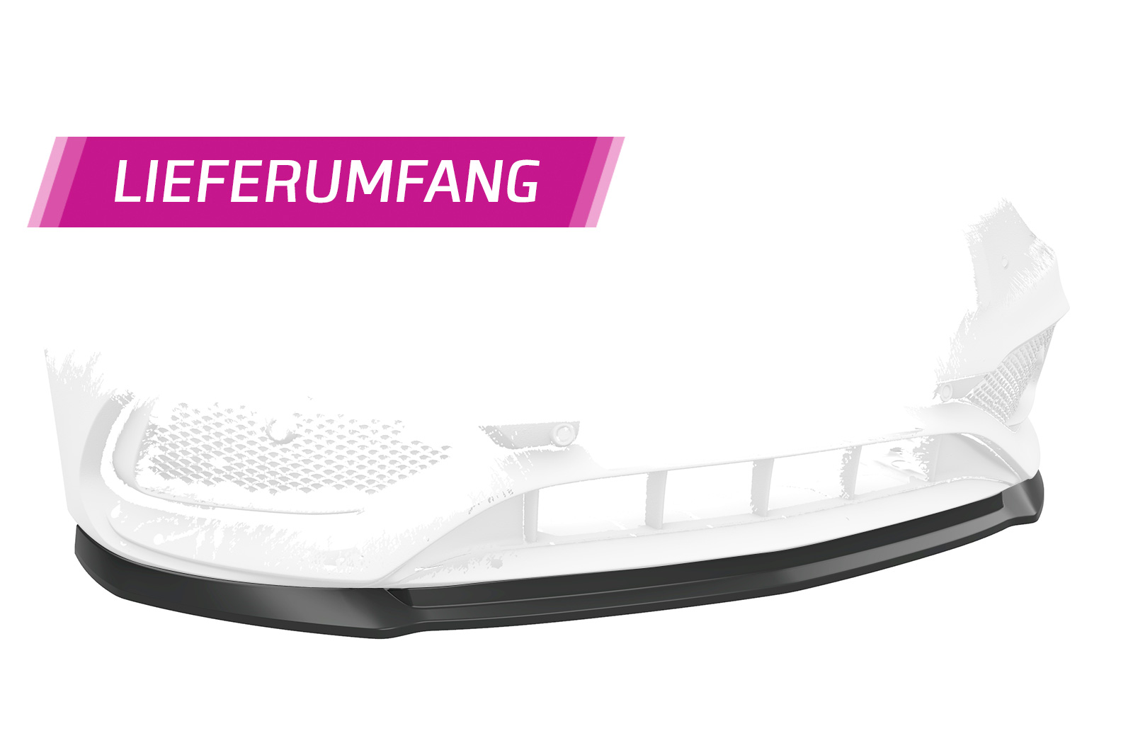 Voorspoiler Mercedes Benz CLA AMG Pakket C117 X117 CSR Glans Zwart