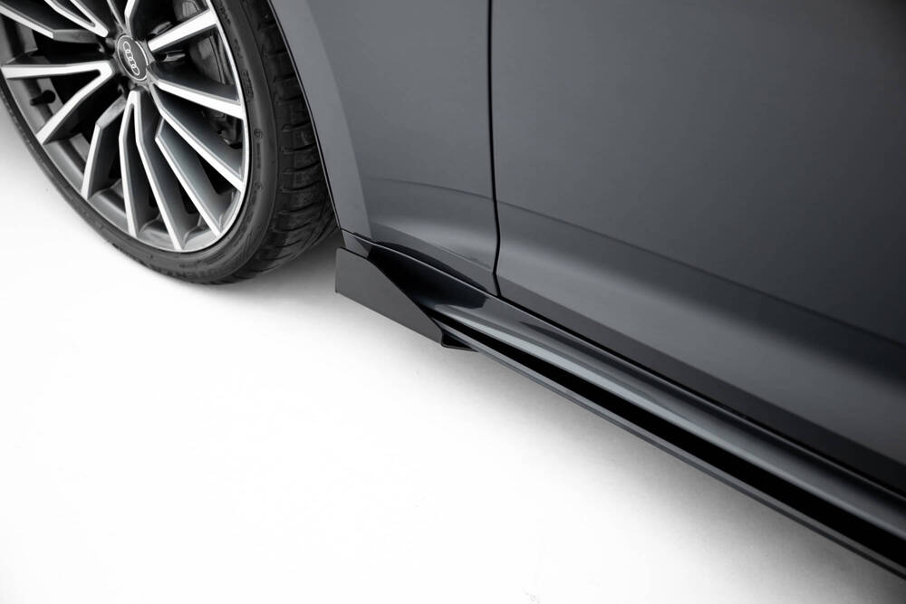 Street Pro Zijskirts + Flaps Audi A5 Sportback F5 Facelift Maxton Glanzend zwart