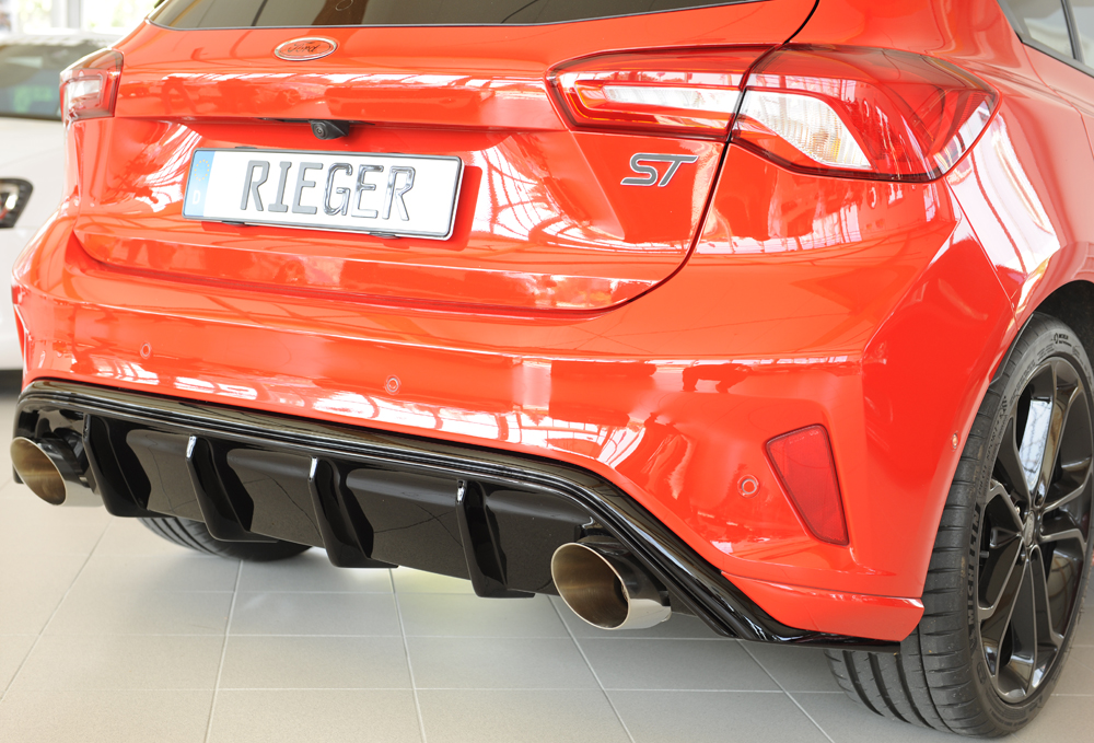 Diffuser Ford Focus 4 ST-Line uitlaatpijp links + rechts Rieger glans zwart