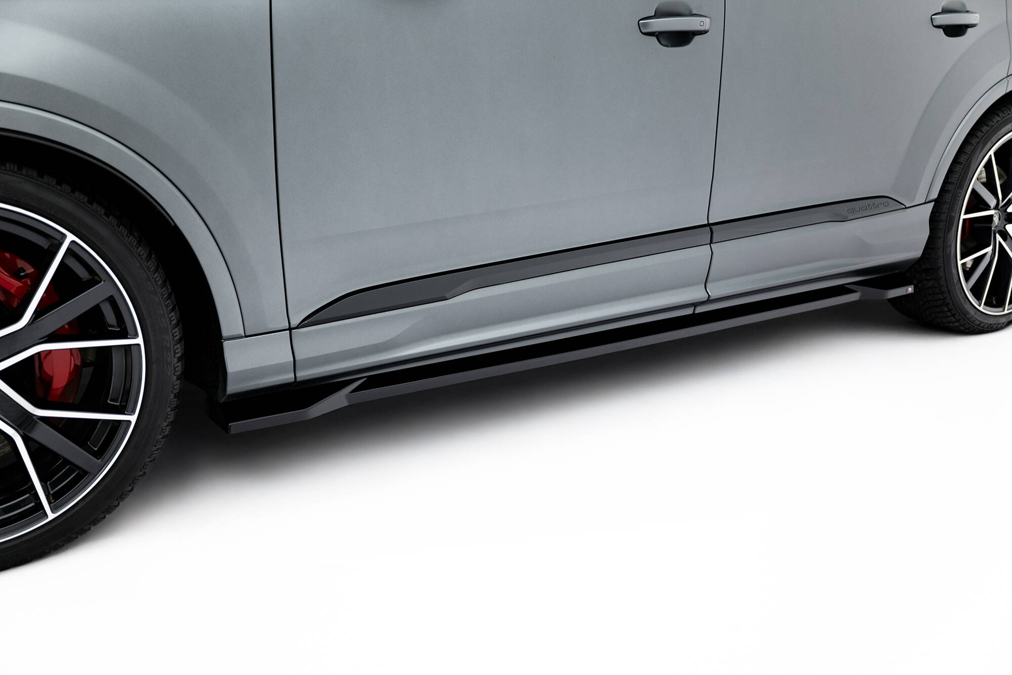 Zijskirts Audi Q7 S-Line MK2 Facelift 2 Maxton Glanzend zwart