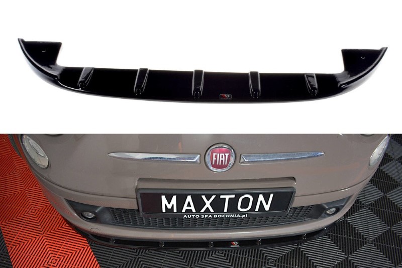 Voor Spoiler Fiat 500 Hatchback Preface V.1 Glanzend Zwart