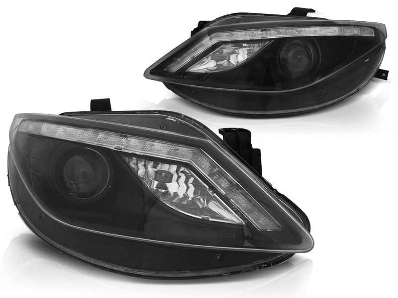 Koplampen Seat IBIZA 6J 08-12 LED Knipperlicht Zwart