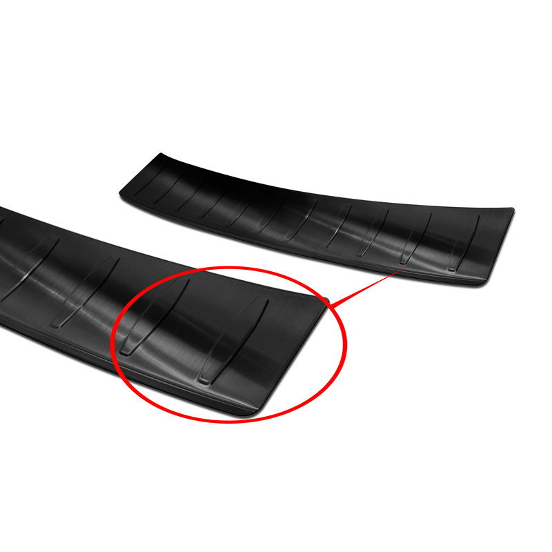 Zwart RVS Achterbumperprotector  Opel Corsa F HB 5-deurs GS-Line 2019- 'Ribs'