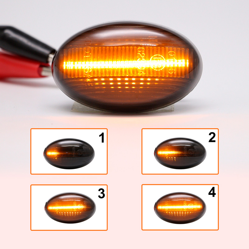 Set LED Zijknipperlichten  Mercedes A-Klasse W168 / Vito W639 / Vito W447 / Citan W415 - Rookgrijs- incl. Dynamic Running Light